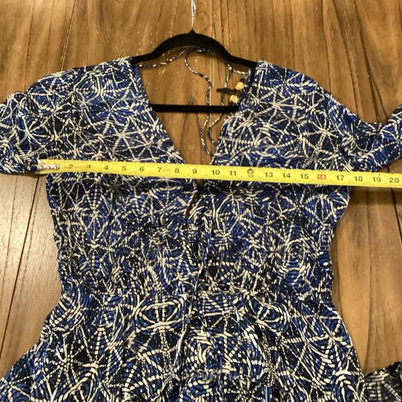 Maje Rufflani Ruffled 3/4 sleeve blue Midi Dress size 38 4/6 Medium - Picture 11 of 11